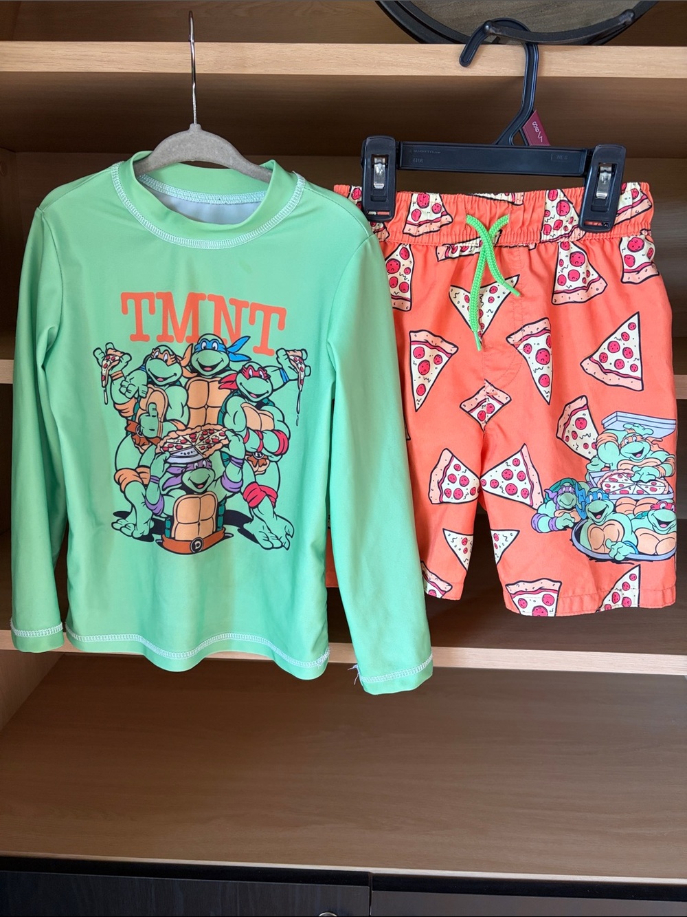 🐢Teenage Mutant Ninja Turtles Long Sleeve Rashguard & Swim Trunks | 4T